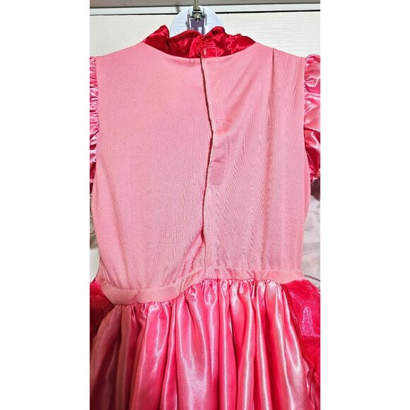 Princess Peach Costume Super Mario Dress Tiara Wand Gloves Earrings Girls 7-8 - Picture 6 of 8